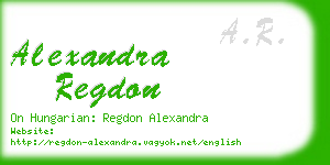 alexandra regdon business card